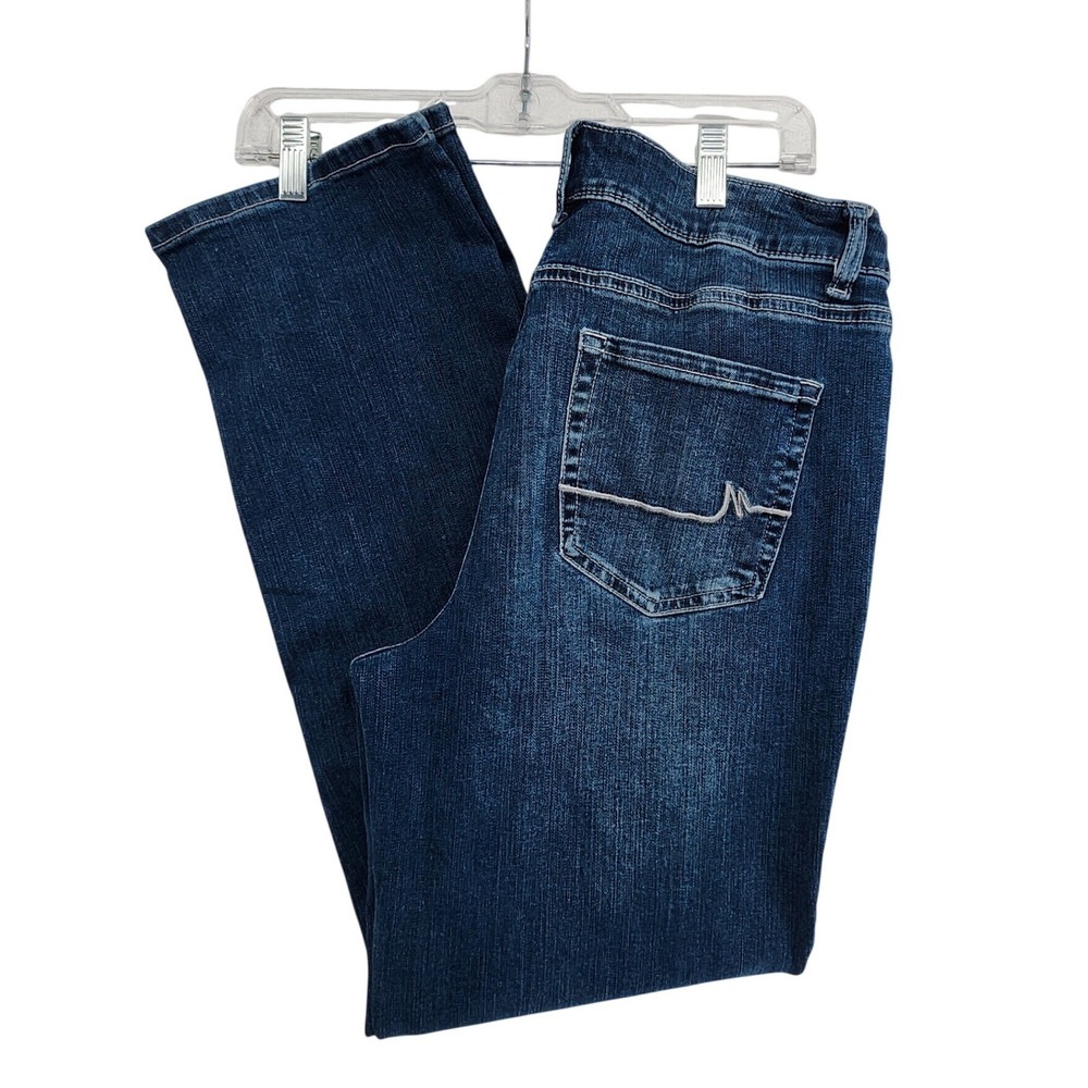 Maurices 14 Short Blue Mid Rise Straight Leg Jeans Stretch Denim Casual Everyday